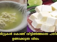 നല്ല ഫ്രഷ് പനീര് വളരെ എളുപ്പത്തില് വീട്ടില് ഉണ്ടാക്കുന്ന വിധം