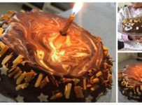4 വയസ്സുകാരി ഒത്തിരി സ്നേഹത്തോടെ സ്വന്തമായി ഉണ്ടാക്കിയ ഒരു ചോക്കളേറ്റ് ബർത്ത്ഡേ കേക്ക്