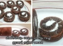ഓവനും ബീറ്ററും ഇല്ലാതെ പാനിൽ അടിപൊളി ചോക്ലേറ്റ് സ്വിസ് റോൾ