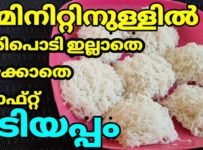 10മിനിറ്റിൽ അരിപൊടി ഇല്ലാതെ കുഴക്കാതെ നല്ല സോഫ്റ്റ് ഇടിയപ്പം ഉണ്ടാക്കാം