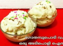 ലോങ്ങ് ലീവിന് ശേഷം 1 ടീസ്‌പൂൺ ഗോതമ്പുപൊടി വച്ച് ഒരു അടിപൊളി ഐസ്ക്രീം