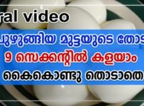പുഴുങ്ങിയ മുട്ടയുടെ തോട് 9 സെക്കന്റിൽ കളയാം കൈകൊണ്ടു തൊടാതെ