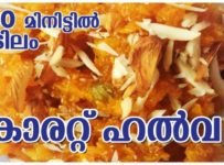 ഞൊടിയിടയിൽ കാരറ്റ് ഹൽവ തയ്യാറാക്കാം. ബാക്കി ഈ 1.30 മിനിറ്റ് വീഡിയോ പറയും