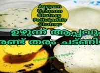 രണ്ടു തരം ചട്ണിയും ഉഴുന്ന് ആപ്പവും