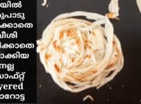 ഒരുപാട് ഓയിൽ ചേർക്കാതെ വീശി അടിക്കാത്ത നല്ല soft layered പൊറോട്ട