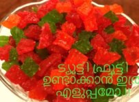 വീട്ടിൽ തയാറാക്കുന്ന പല വിഭവങ്ങളുടെയും ലുക്ക് കൂട്ടുന്ന ചേരുവയാണ് ടൂട്ടി ഫ്രൂട്ടി.